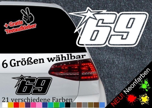 Startnummer aufkleber 6 - startnummer, 69
