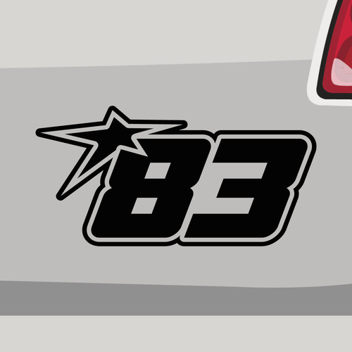 Aufkleber startnummer race - startnummer, 83
