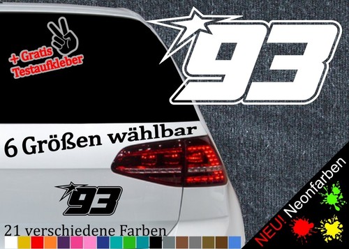 Startnummer aufkleber - startnummer, 93