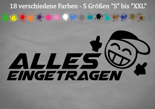 Alles eingetragen aufkleber - eingetragen,