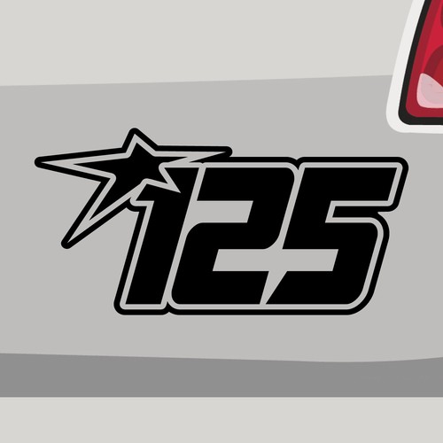 Startnummer 125 aufkleber - startnummer,